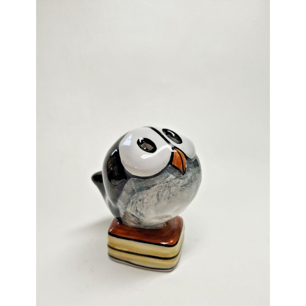 Vintage Owl Cigar Ashtray Outeiro Agueda Portugal Hand painted Figurine 3.75" T
